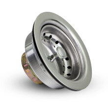 HighCraft 7511 Køkkenvask (3-1/2 '' Inch) Rustfrit stålafløbsmontering med silkurv-og gummi-stopper 3.5