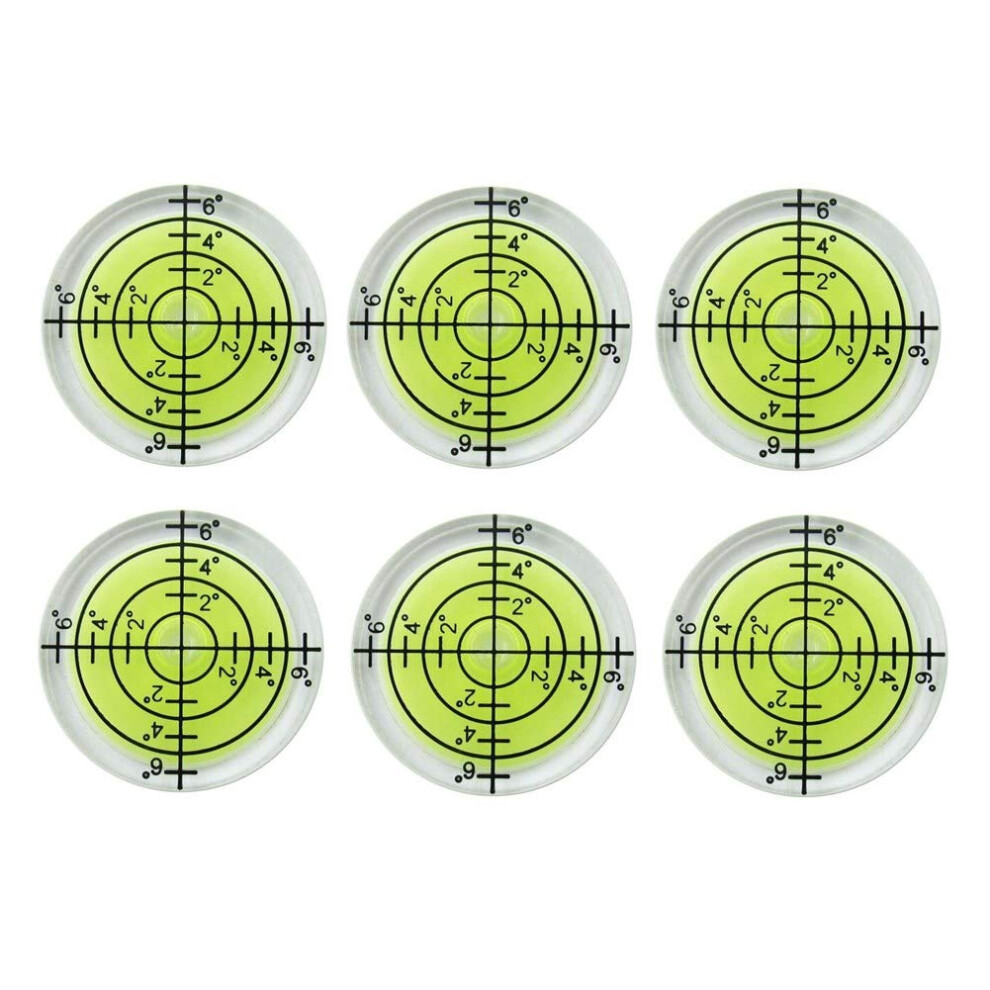 6Pcs Bubble Spirit Levels 32X7mm Degree Mark Round Circular Level Bubb 808281973712