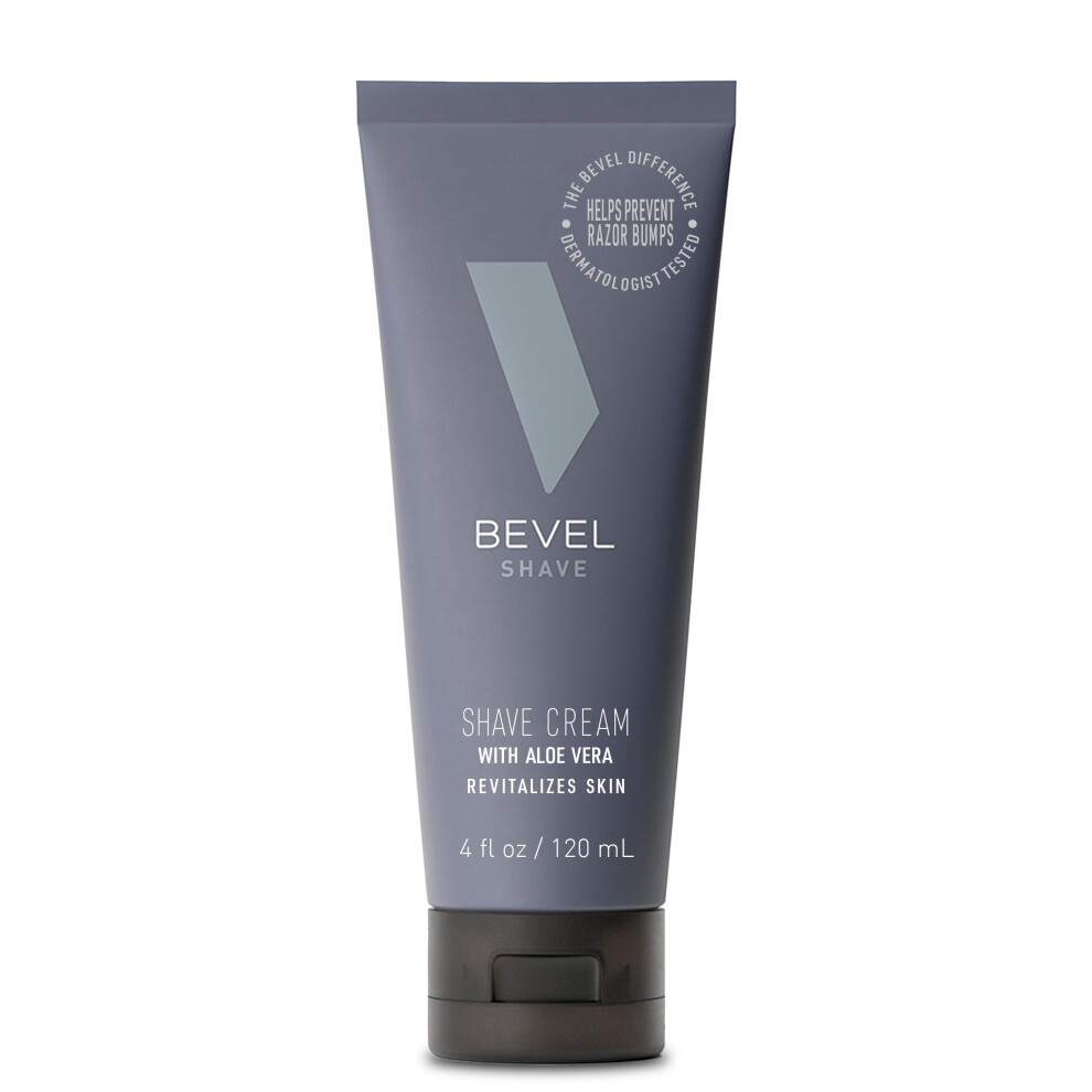 Bevel Shaving Cream for Men, Moisturizing Shave Cream with Aloe Vera and Vitamin E to Soothe Skin and Prevent Razor Bumps, 4 Fl Oz