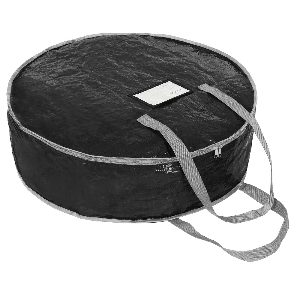Propik Borsa Portaoggetti Per Ghirlande, 91,4 Cm, In Tessuto Resistente Allo Strappo, Facile Da Riporre Con Manici Resistenti E Slot Per Schede Trasparente, 91,4 X 91,4 X 20,3 Cm, Colore: Nero-image
