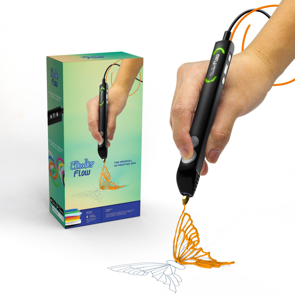 3Doodler Flow 3D Printing Pen for Teens  Adults & Creators! - Black -