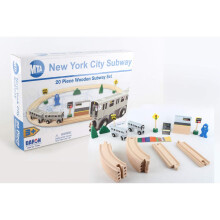 Daron NYC MTA Juego de Trenes de Madera de 20 Piezas