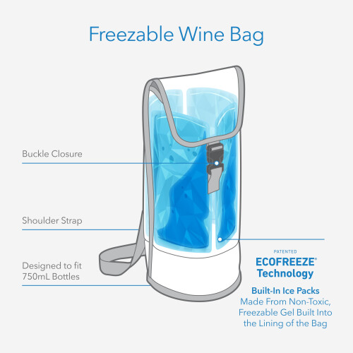 PackIt Freezable Wine Bag Black Large - EcoFreeze Technology, Foldable & Reusable with Shoulder Strap (PKO-WN-BAK) 2