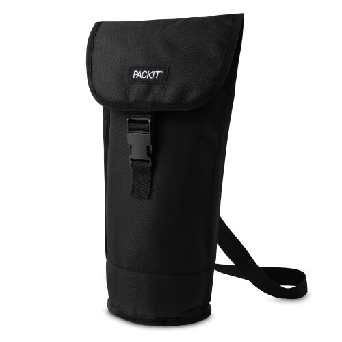 PackIt Freezable Wine Bag Black Large - EcoFreeze Technology, Foldable & Reusable with Shoulder Strap (PKO-WN-BAK) 1