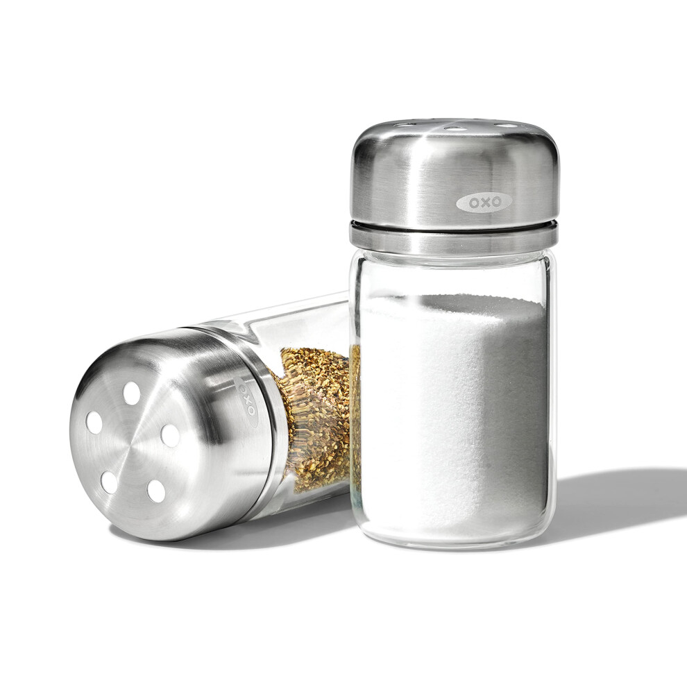 OXO Good Grips Glass Adjustable Salt & Pepper Shaker Set  3.5 oz Each