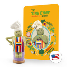Tonies Tiny Chef Lydspilfigur: grøn, venlig kok med yndlingssange og to bøger til stille leg
