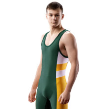 Pnsk chlapeck tlko Matman Wrestling Eclipse Nylon Spandex Vyrobeno v USA (tmave zelen/zlat 3X-velk)