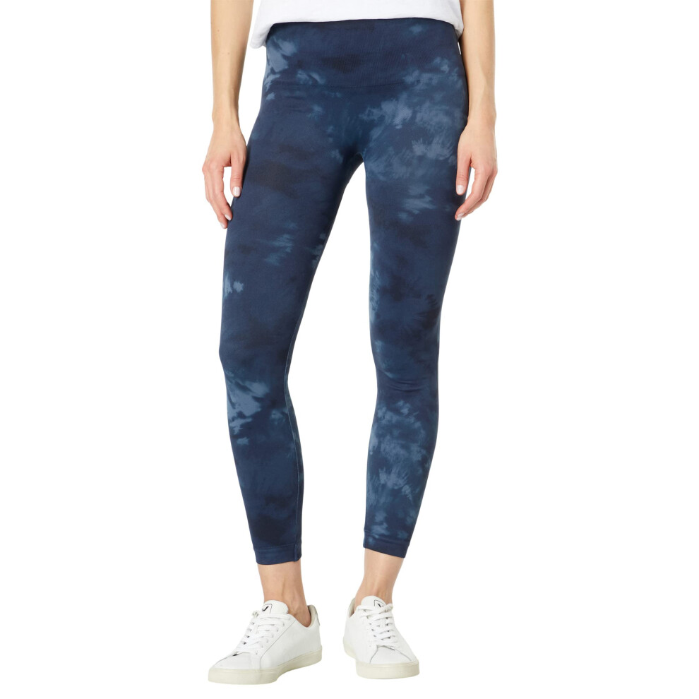 SPANX Seamless Leggings for Women Tummy Control Deep Blue Tie-Dye XS O