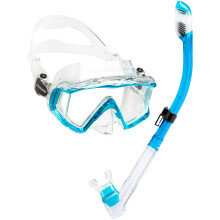 Cressi Pano 3 & Supernova Dry combo, Transparant Akvamarin