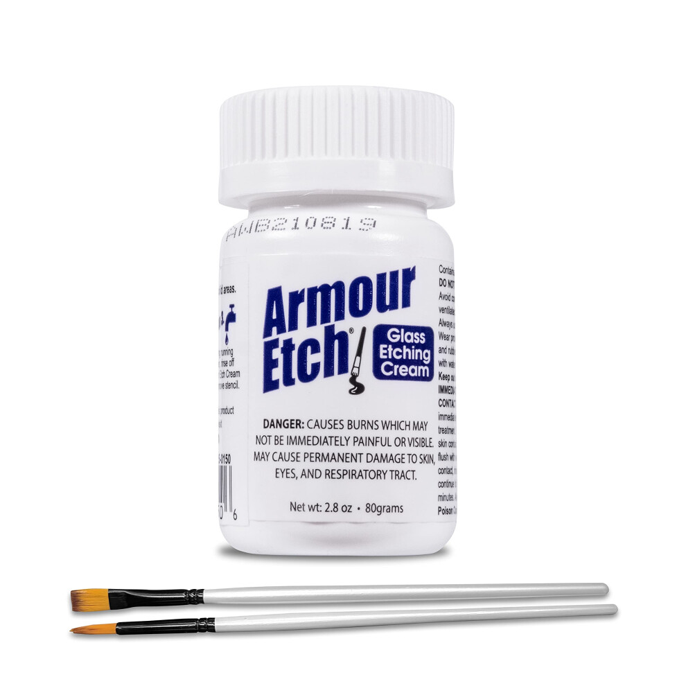 Armour Etch glass Etching cream - Starter 28oz Size - Bundled with Mos