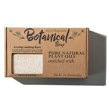 Jabón Botánico Australiano 6.5 OZ Pack de 4, Jabones de Leche de Cabra con Aceite de Soja