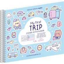 My First Trip Sticker + Coloring Book (500+ Stickers & 12 Scenes) by Cupkin - Side by Side Activity Book Design - Fun Toddler Travel Essential Sticke