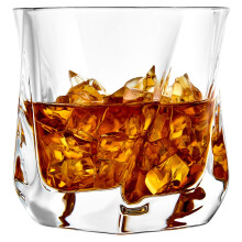 Joyjolt Aurora Crystal Whisky Glass - Twisted Whisky Glasses - Conjunto de 2 copos de bebidas     moda antiga -    culos de u   sque escoc   s cristal