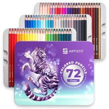 Artisto Premium Buntstifte, 72 Farben, 3.8mm weiche Kerne, lebendige Farben, blendbar, ideal für Anfänger & Fortgeschrittene Künstler
