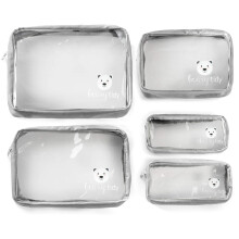 Beary Tidy 5 pezzi set di borse organizer per pannolini, trasparenti con cerniere e inseribili