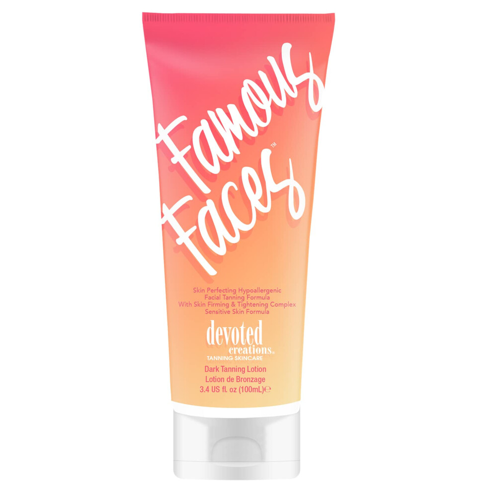 Devoted Creations Famous Faces Skin Perfecting Hypoallergenic Facial Tanning Lotion  3.4 Fl. Oz.