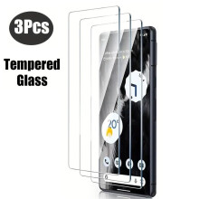 (Pixel 8A) 3pcs Full Cover Tempered Glass Screen Protector For Google Pixel 6 6A 7 7A 8 Pro 8A 9H Glass Film High Definition Clear Screen Protection Anti Scratch