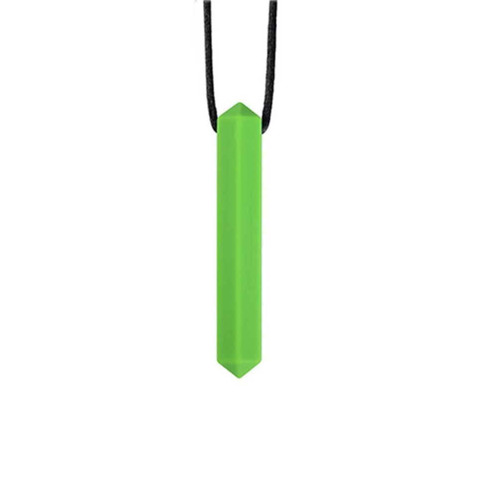 (green) Silicone Anti Autism ADHD Biting Teether Necklace Sensory Chew Teething Toys Chewy Necklace