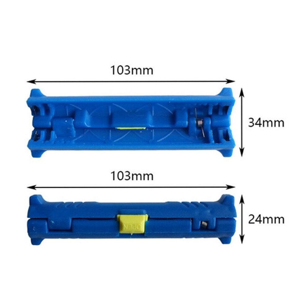 (blue) Multi-function Electric Wire Stripper Pen Wire Cable Pen Cutter Rotary Coaxial Cutter Stripping Machine Pliers Tool