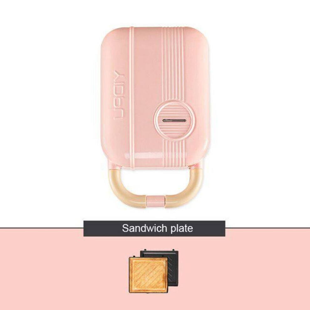 (pink, Bread machine + 1pc mould) Sandwich Maker Home Multifunction Toaster 3 In 1 Detachable Breakfast Machine Waffle Maker