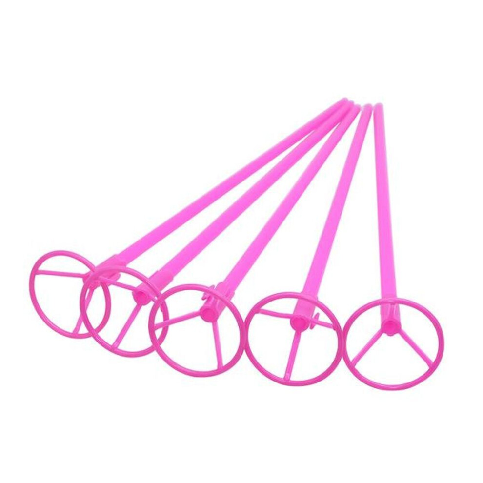 (pink, 5pcs&as show) 5/10pcs Foil Balloons Stick Plastic Balloon Holders With Cup Ballon Accessories Pvc Rods For Birthday Wedding Party Decorations