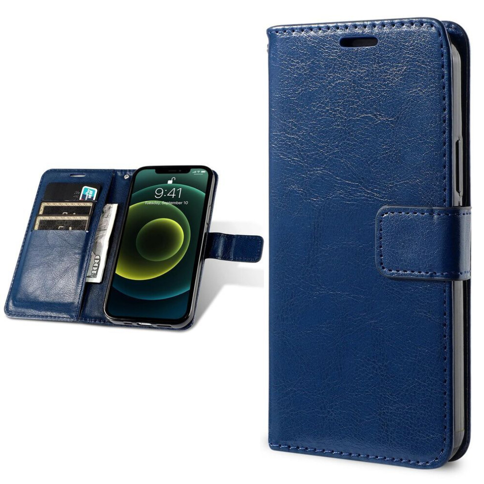 (Navy For Samsung Galaxy A71 4G) Leather Wallet Flip Case For Samsung Galaxy A14 A13 A12 A34 A54 A15 A04s A05s A22 A23 A32 A52 A53 A33 A73 A72 S Blue 9093612847324