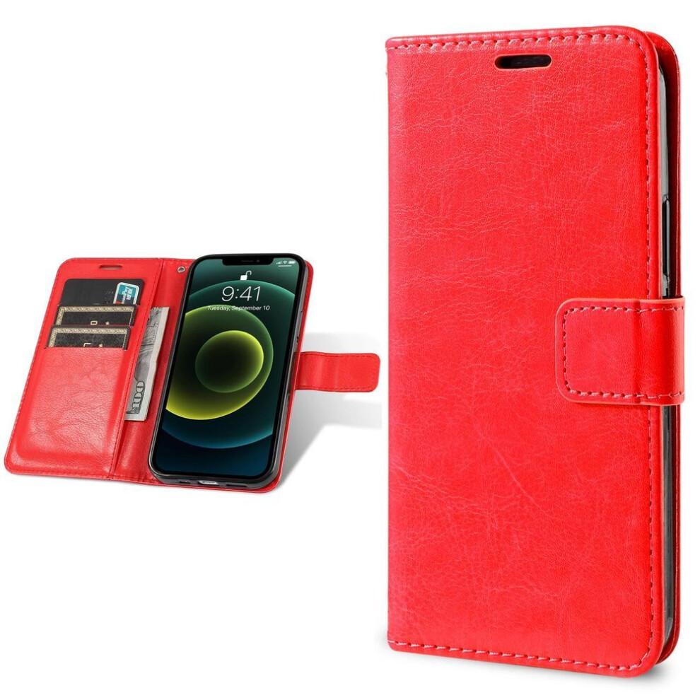 (, For Samsung Galaxy A71 4G) Leather Wallet Flip Case For Samsung Galaxy A14 A13 A12 A34 A54 A15 A04s A05s A22 A23 A32 A52 A53 A33 A73 A72 S21 S22 Red 9093614178570