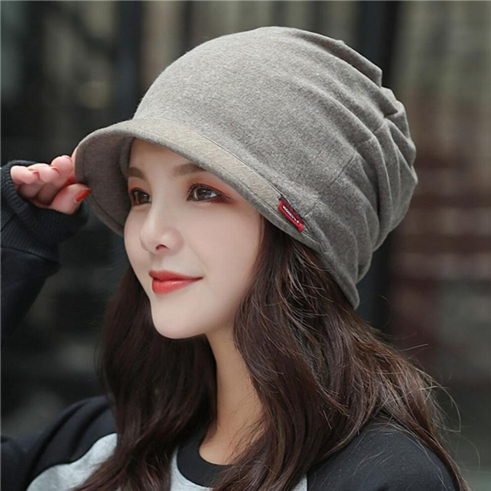 (khaki, One Size) Elastic Women&apos;s Knitted Hats Solid Color Warm Outdoor Autumn Thicken Windproof Hats