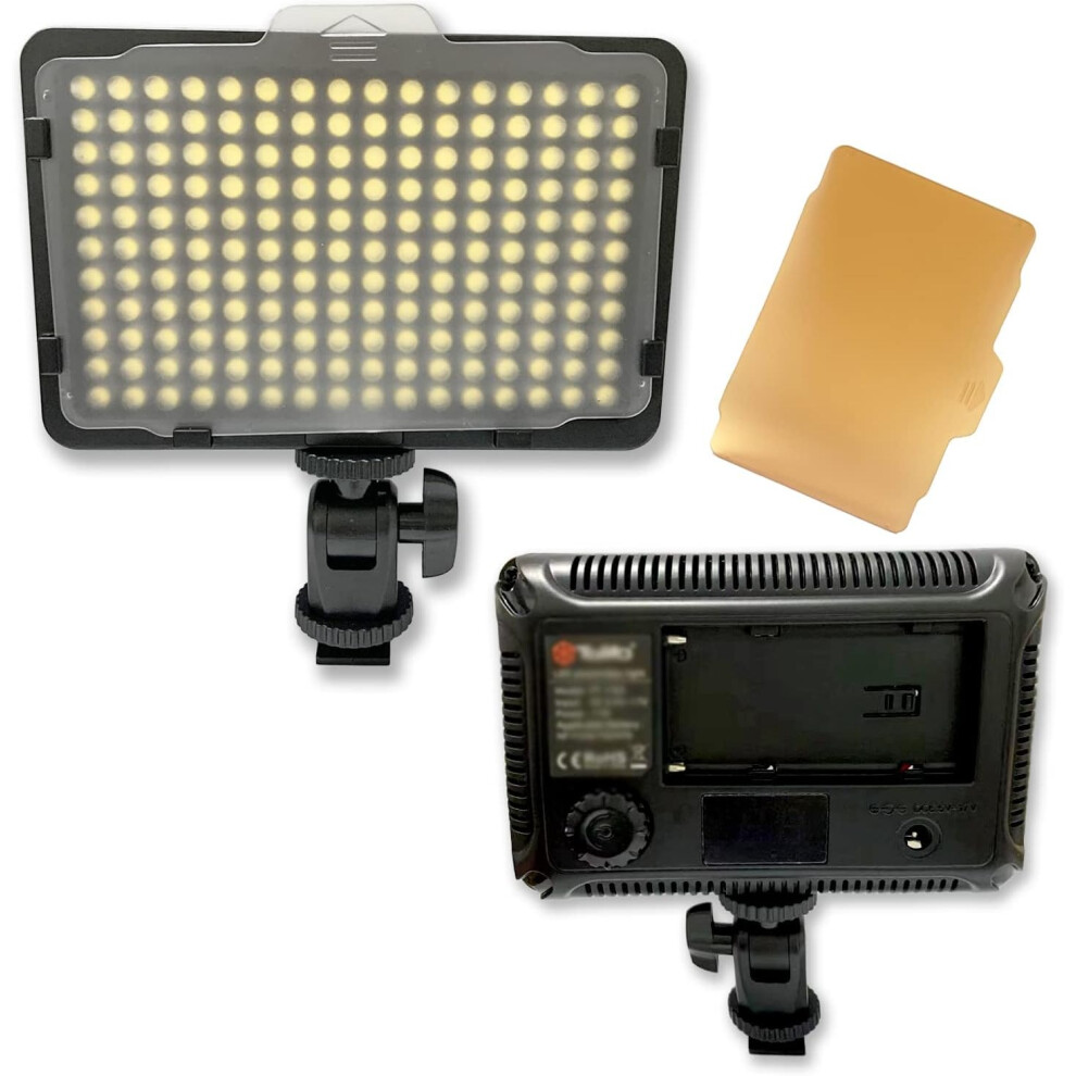 Bemaxy Tolifo PT-176S/B Ultra-Thin On-Camera LED Video Light with Color Filters for Studio Lighting - Dimmable Digital Camera Camcorder Light