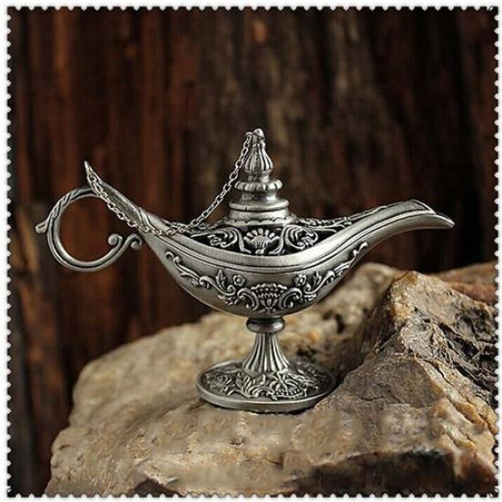 Home Decoration Vintage Style Fairy Tale Aladdin Magic Lamp Hollow Tea Pot Genie