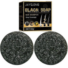 3pcs Men's Grey Coverage Bar Shampoo Hair Darkening Black Soap for Grey Hair Cover