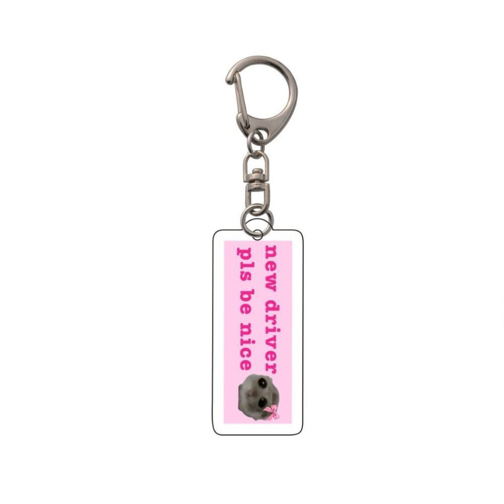 (Other, 3) Sad Hamster Keychains Ring Acrylic Pendant  Keyring Cute Key Chain