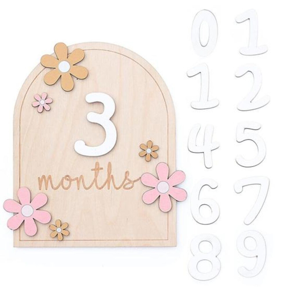 (Sets) Monthly Milestones Card Fine Workmanship Record Baby Growth Wooden Milestone Cards For Newborn