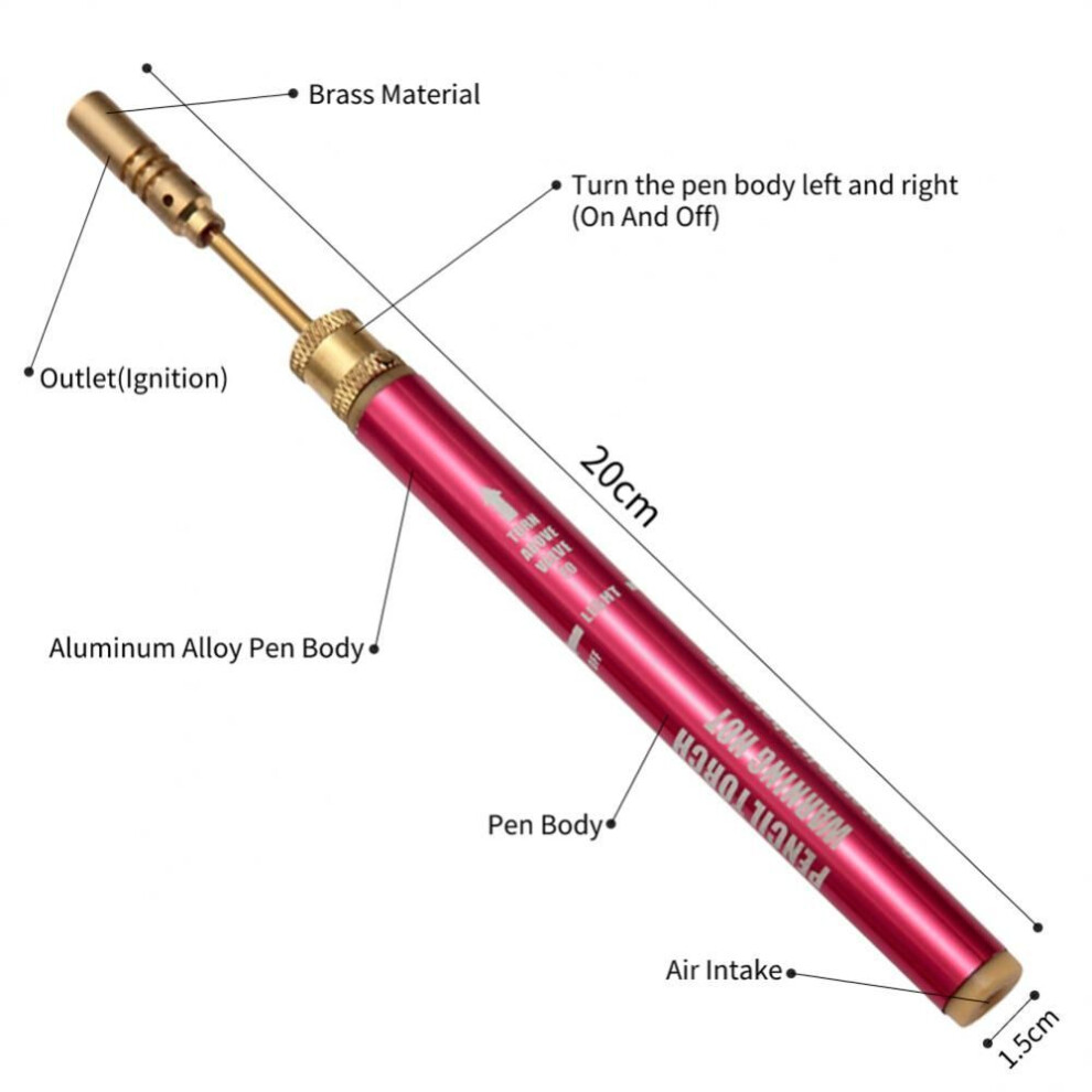 Mini Air Gun Wireless Welder Torch Pen Butane Burner Torch Head