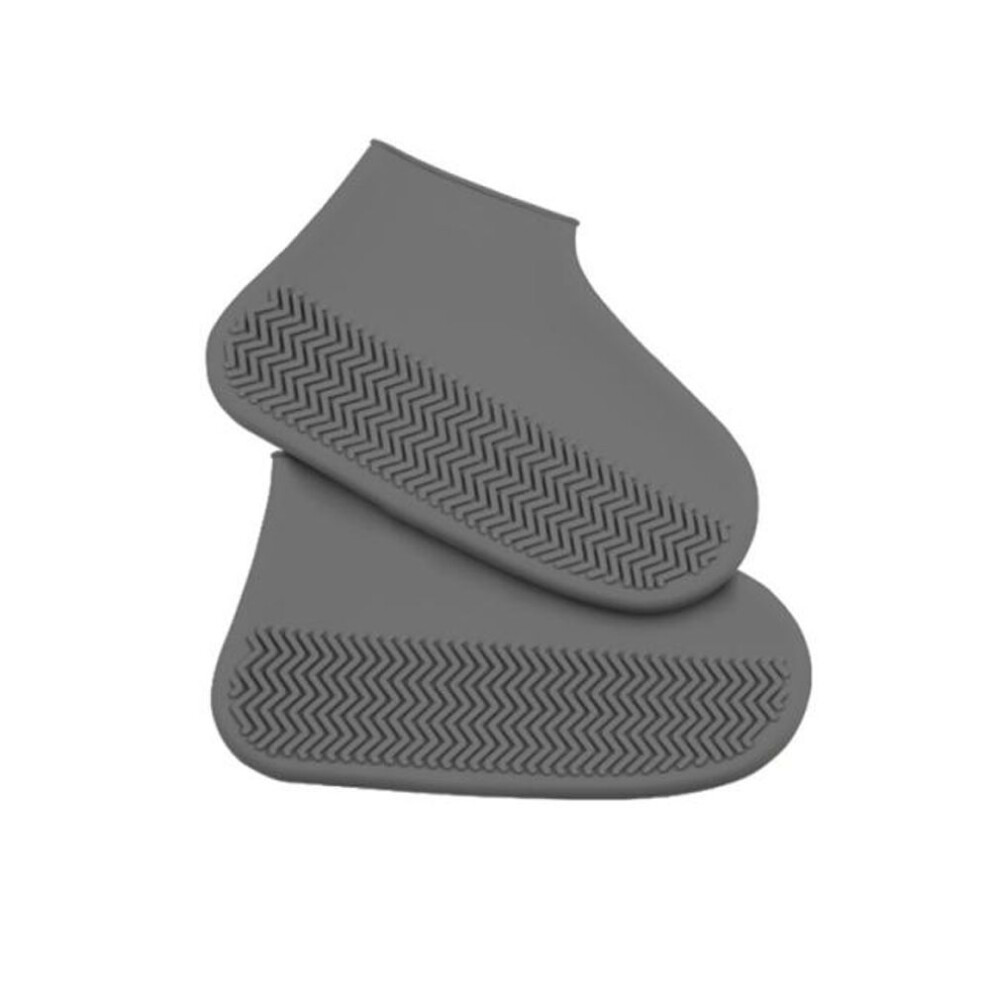 (gray, M(35-39) 1 Pair) Vintage Rubber Boots Reusable Latex Waterproof Rain Shoes Cover Non-slip Silicone Overshoes Boot Covers Unisex Shoes Accessories