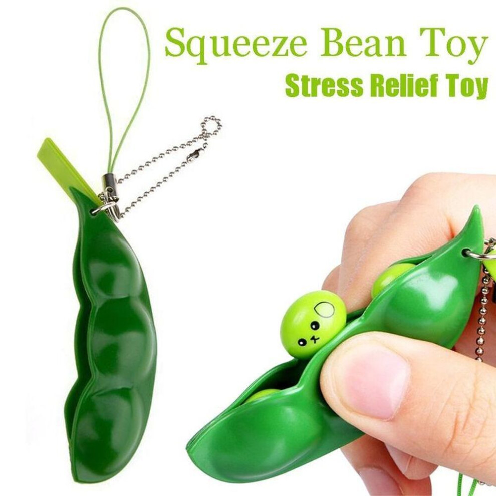 (Other) 1pc Infinite Squeeze Edamame Toys  Peas Keychain Pop It Fidget Squishy Arrow Adult Stress Toy