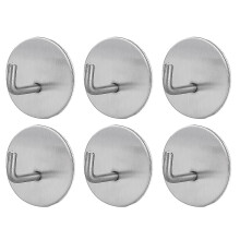 6pc Self-adhesive Towel Hooks Stainless Steel Hooks for Home, Kitchen
