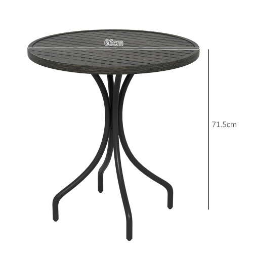 Outsunny Outsunny Round Garden Table Outdoor Side Table with Steel Frame Grey 1