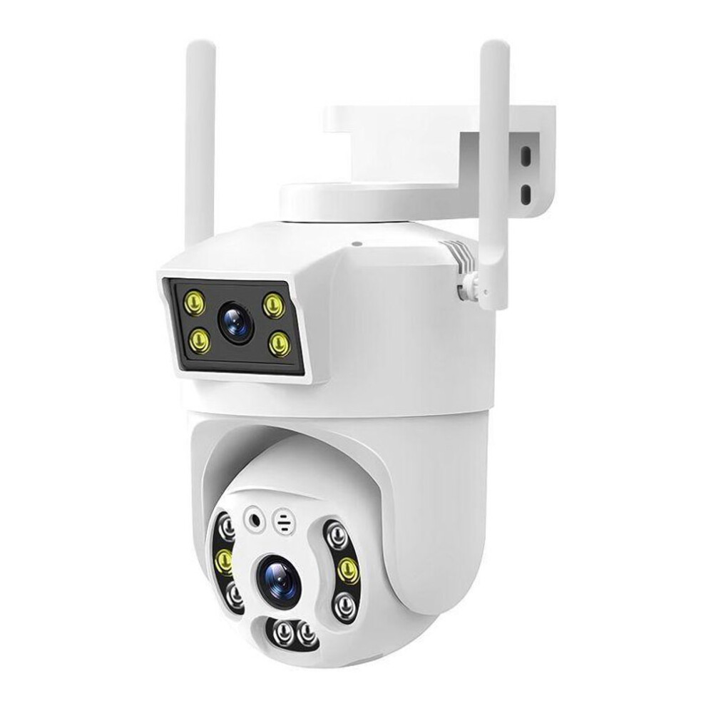 (EU Plug Camera+64G) 8mp 4k Dual Lens Wifi Ptz Camera Smart Home Night Vision Dual Screen Outdoor 6mp Security Protection Cctv Ip Camera V380 Pro App