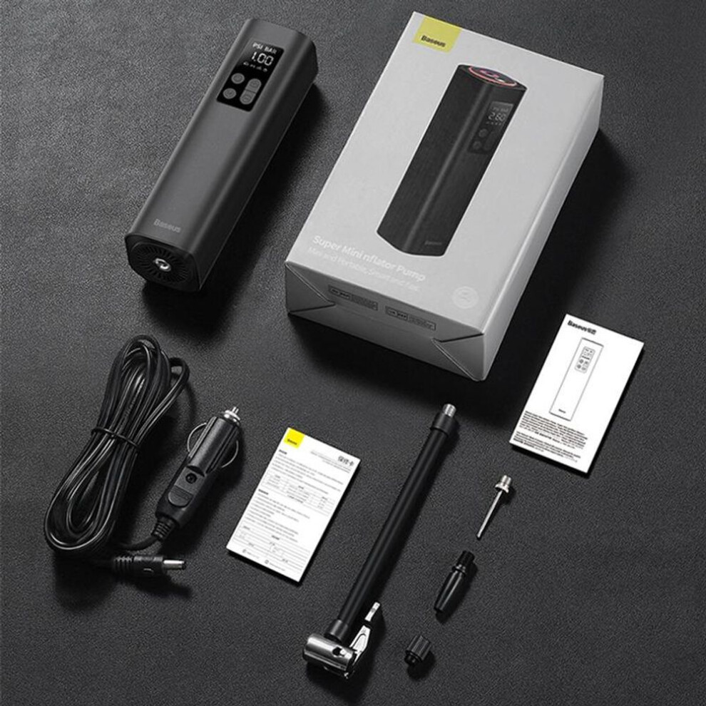 (black) 1pc Mini Car Air Compressor 12v 150psi Portable Car Tire Inflator Smart Digital Inflatable Pump For Car Bicycle Boat Air Pump