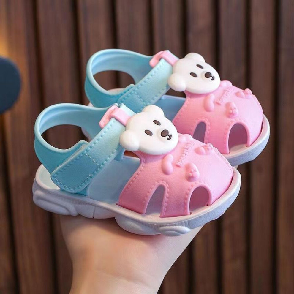 (pink, 18) Baby Sandals Summer Baotou Leaky Shoes Breathable Sandals Baby 0-1-2-3 Years Old Non-slip Soft Soled Toddler Shoes