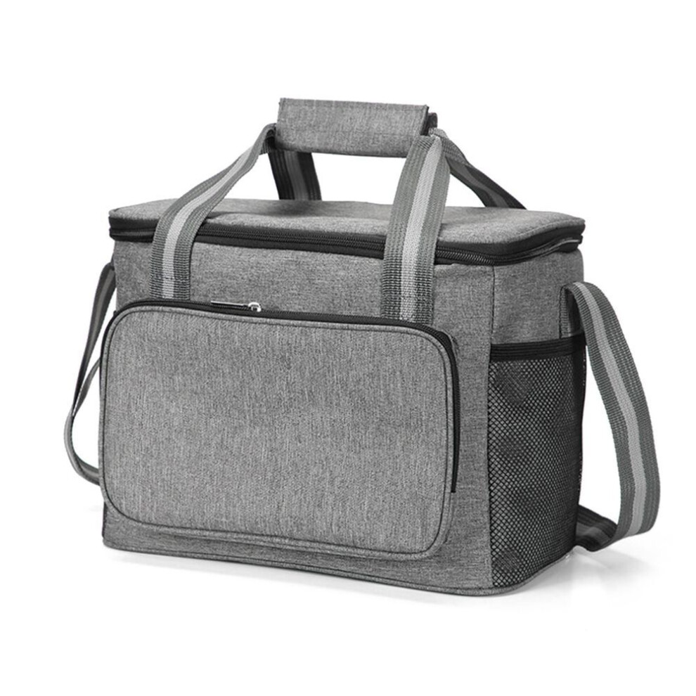 (grey) 15L Cooler Bag Portable Insulated Cooler Bag for Travel Hiking Beach Picnic BBQ Party