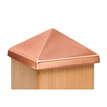 4x4 Post Point Cap - Solid Copper (3-1/2"" x 3-1/2"")