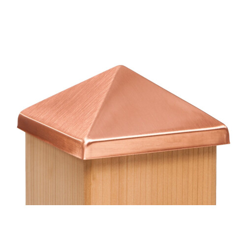 4x4 Post Point Cap - Solid Copper (3-1/2"" x 3-1/2"")
