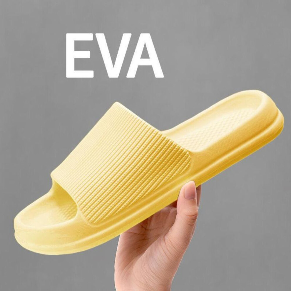 (yellow, 38-39) 2023 Slippers Couple Slippers Men And Women Slippers Summer Sandals And Slippers Fashion Casual Thick Bottom Beach Bathroom Slippers