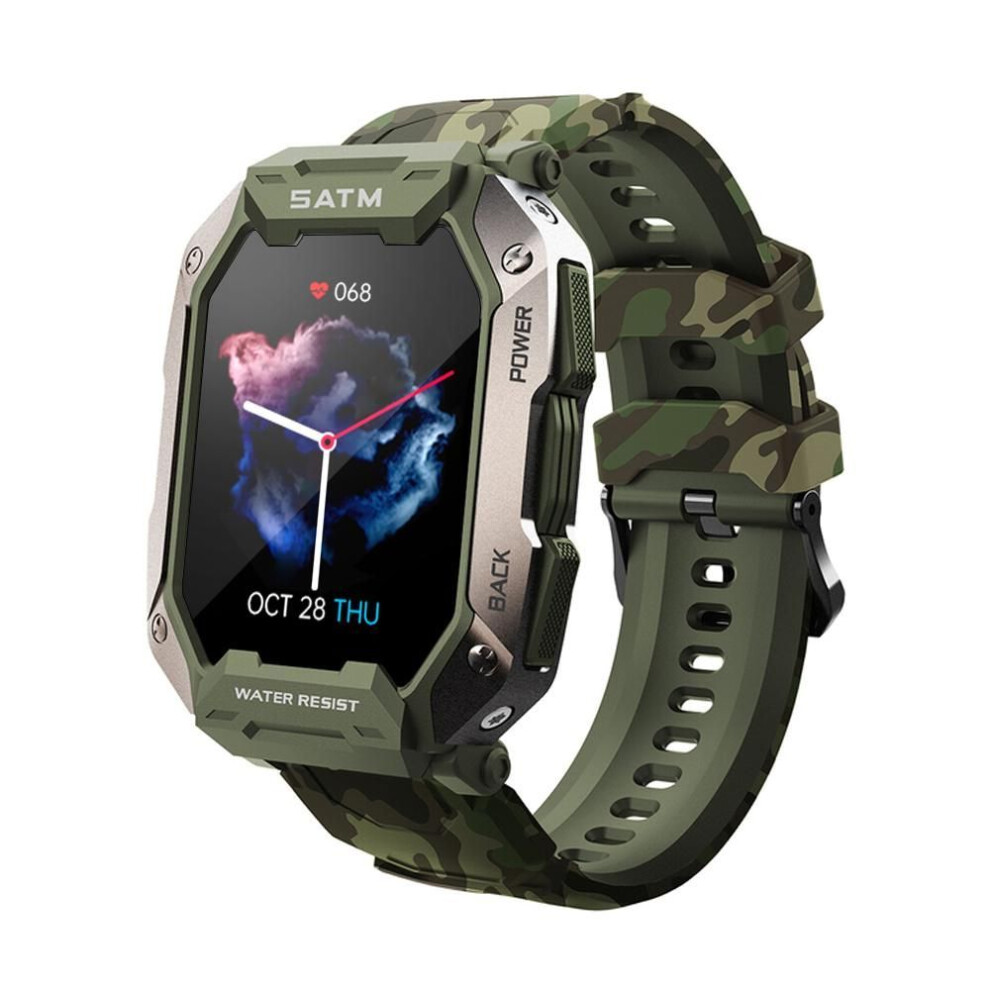 (green, camouflage) Zodvboz New Smart Watch For Men Bluetooth Full Touch Screen 5atm Waterproof Watches Sports Fitness Smartwatch Man Relogio Masculino