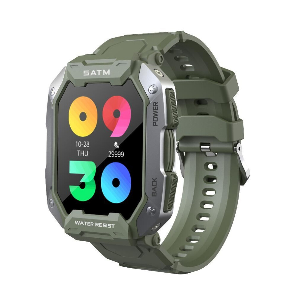 (green, silicone strap) Zodvboz New Smart Watch For Men Bluetooth Full Touch Screen 5atm Waterproof Watches Sports Fitness Smartwatch Man Relogio Masculino