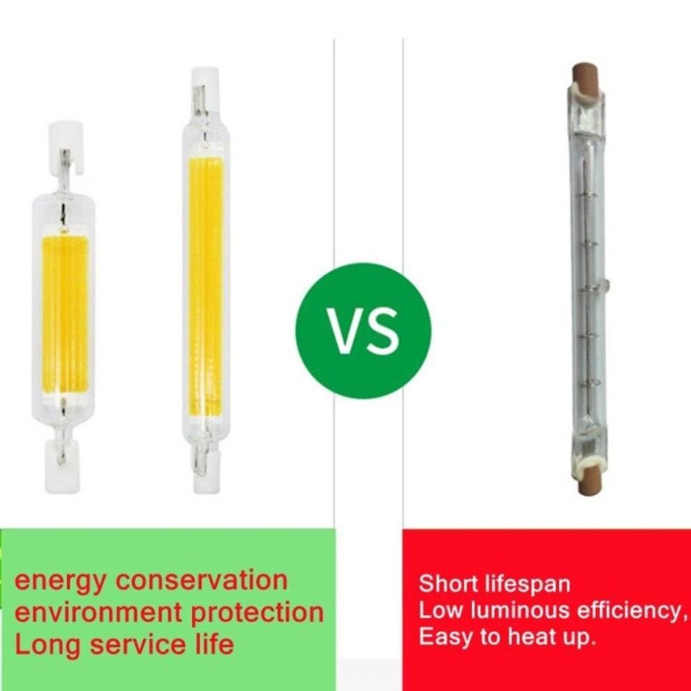 (white, 110V J189 20W) Led R7s Cob Glass Tube 78mm 189mm 118mm J78 J118 High Power Cob Light Bulb Ac110v 120v 130v 220v  240v Home Replace Halogen Lamp