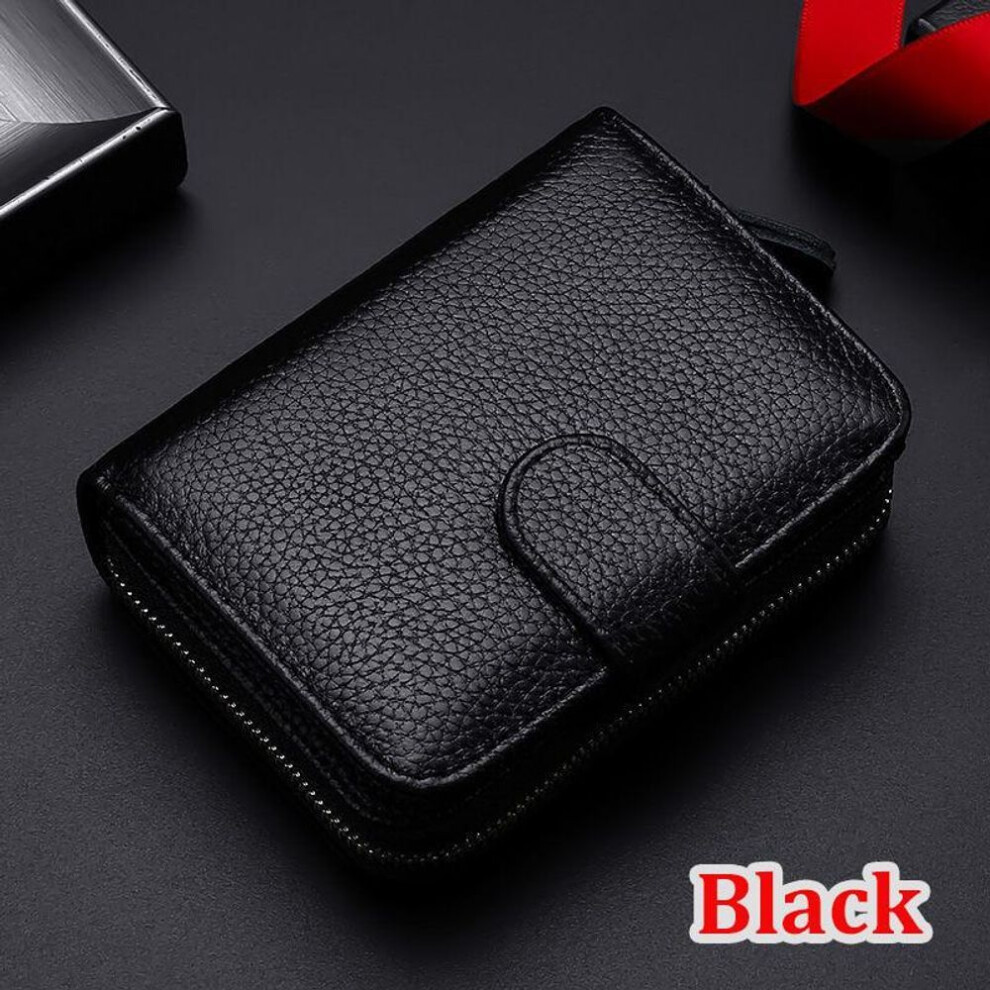 (black) Fashion Genuine Leather Bank Card Driver License Id Holder Wallet Men And Women Credit Card Wallets Purse Cards Bags