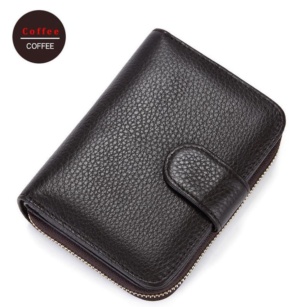 (coffee) Fashion Genuine Leather Bank Card Driver License Id Holder Wallet Men And Women Credit Card Wallets Purse Cards Bags